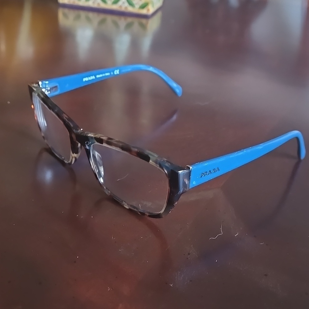 PRADA PR 18OV HAVANA SPOTTED BLUE EYEGLASSES